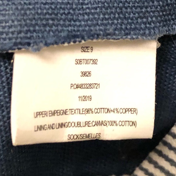 Joe Fresh 9T Denim Striped Velcro Boat Shoes - Picture 2 of 13